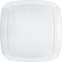 Plateau carré en plastique, anniversaires, fêtes prénatales et plus, transparent, 14 po Overhead_Flat