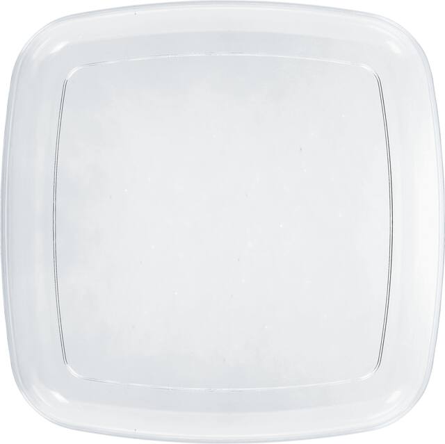 Plastic Square Platter, Birthdays, Showers, More, Clear, 14-in Overhead_Flat