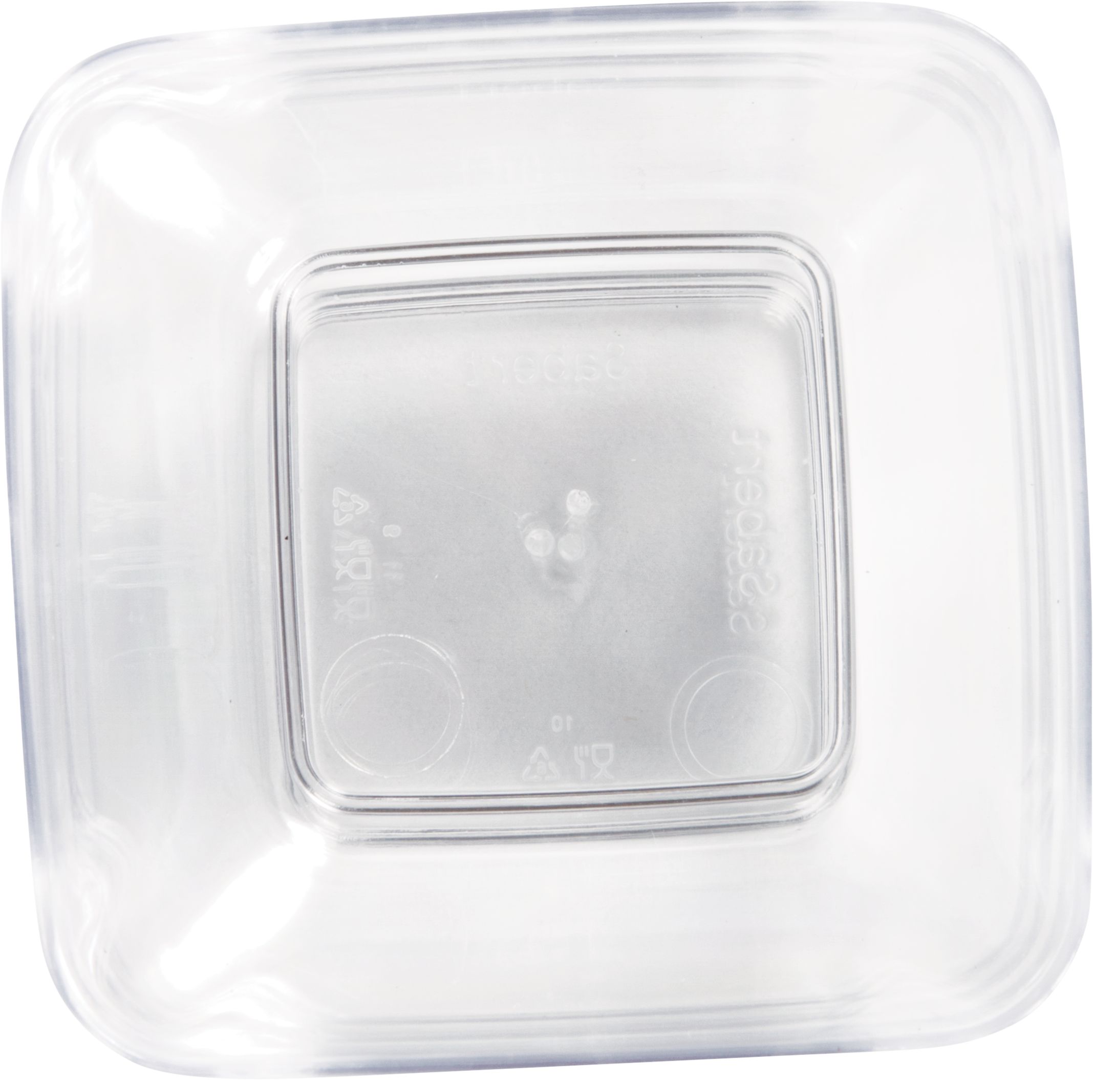 Mini Plastic Appetizer Set for Birthday, Party, Anniversary, Clear and White, 96-pk Overhead_Flat