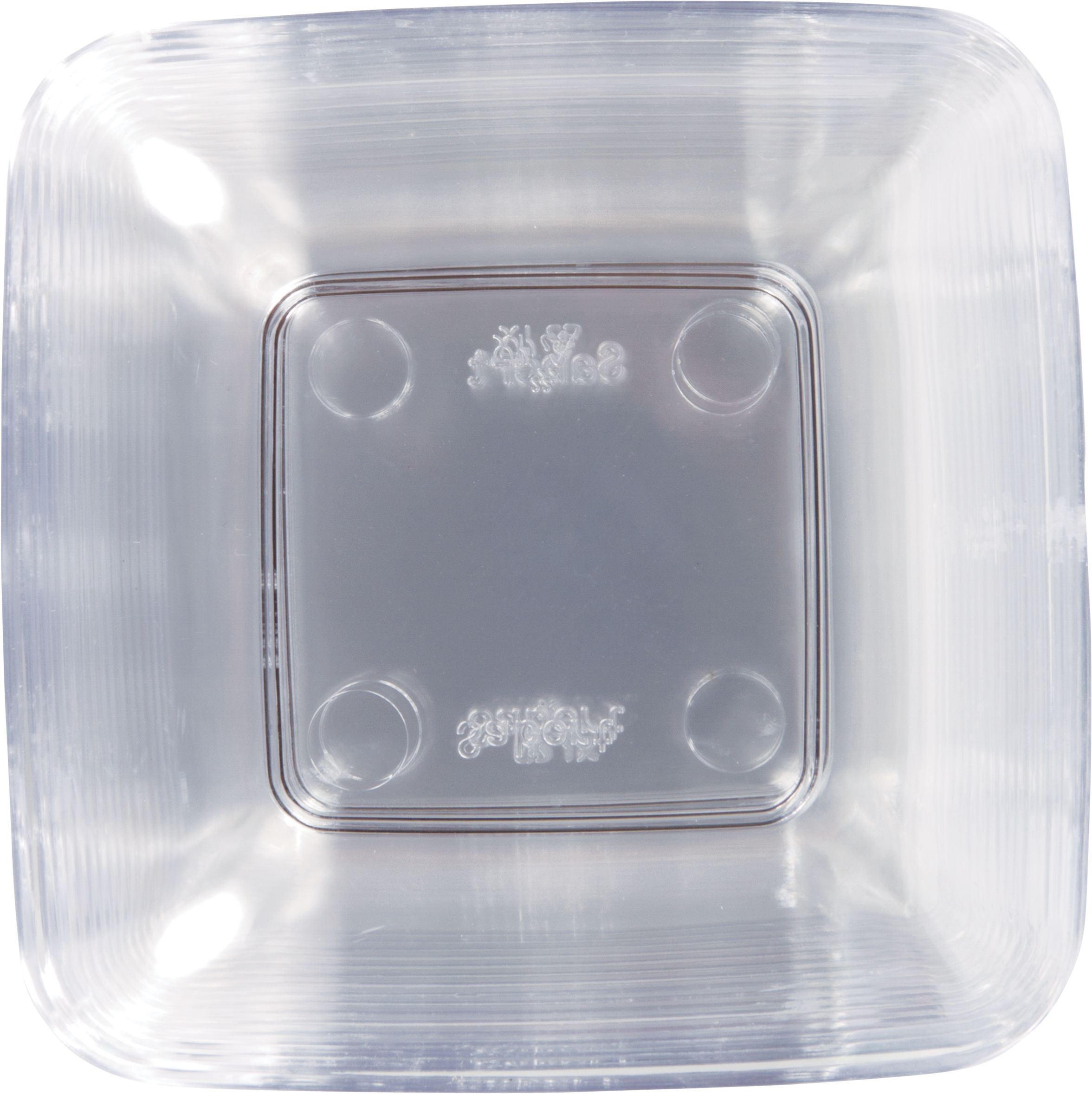 Mini Plastic Appetizer Set for Birthday, Party, Anniversary, Clear and White, 96-pk Overhead_Flat
