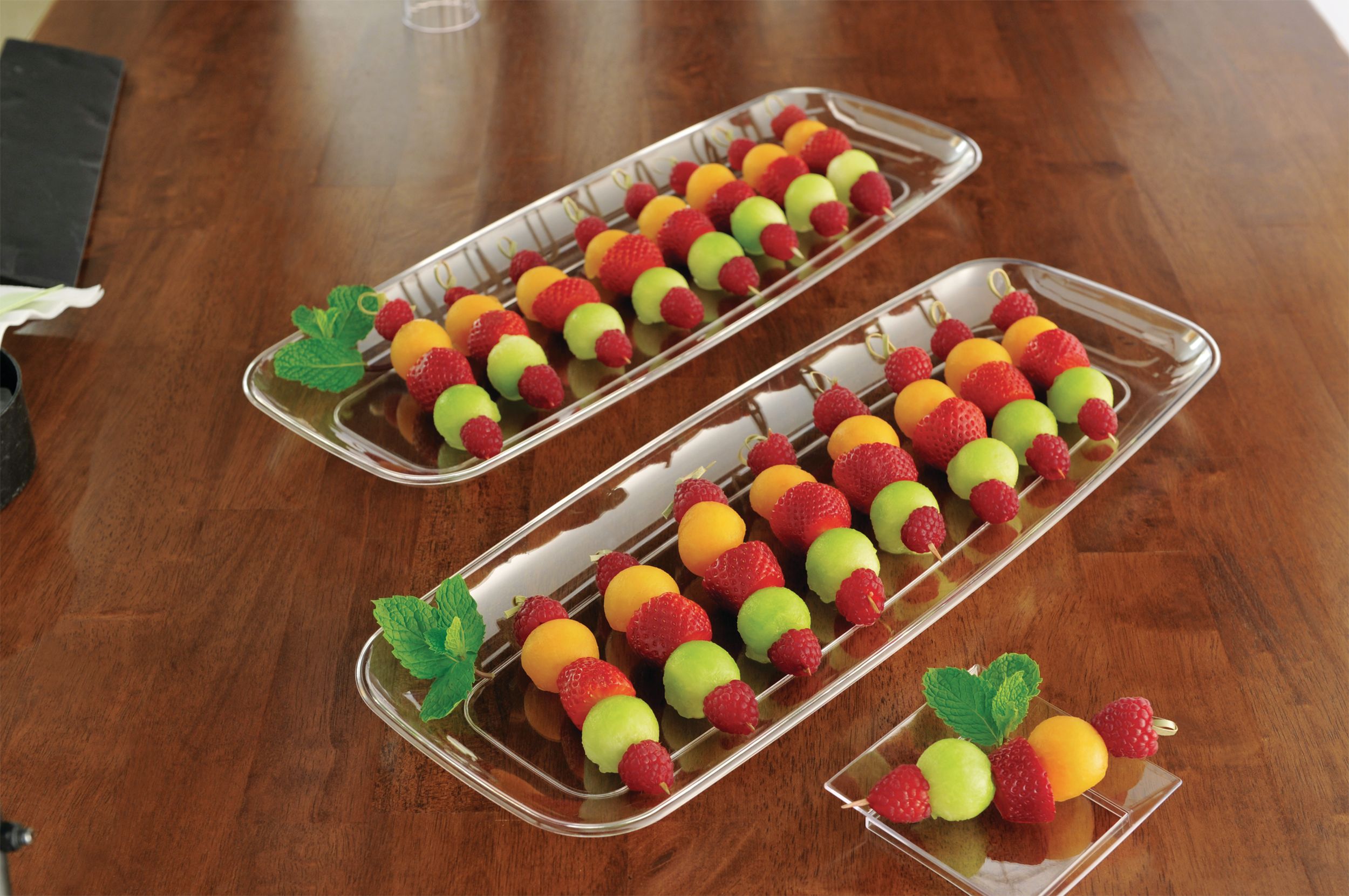 Clear Plastic Long Rectangular Platter Overhead_Plunge