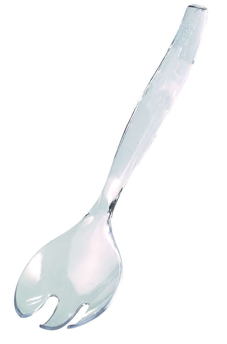Plastic Reusable Serking Fork, Clear, 9-in, for Christmas/Thanksgiving/New Year's Eve/Birthday Party Front_Angled_Left