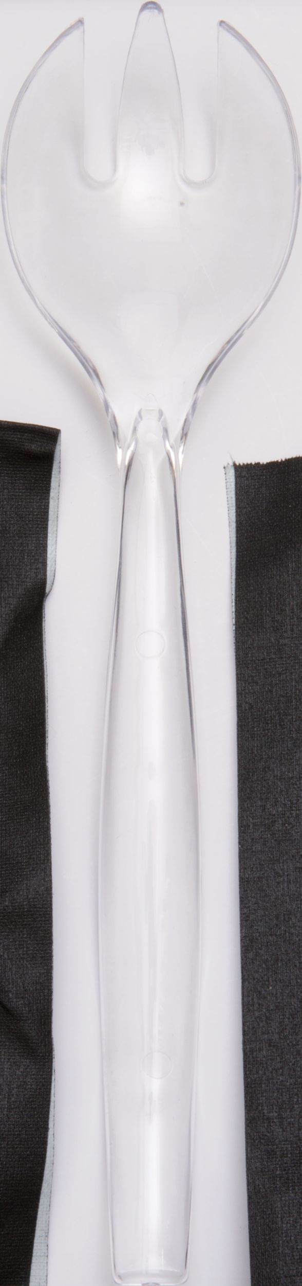 Plastic Reusable Serking Fork, Clear, 9-in, for Christmas/Thanksgiving/New Year's Eve/Birthday Party Overhead_Flat