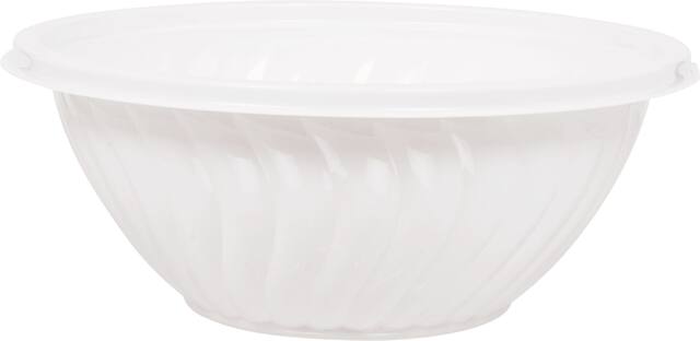 White Plastic Wavy Bowl Front_Elevated