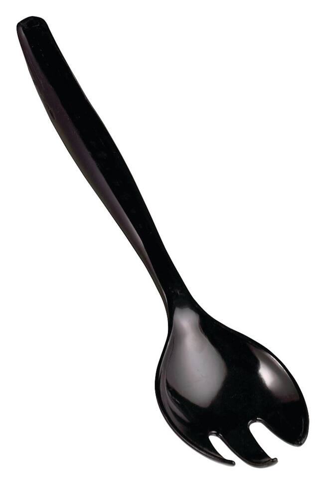 Black Plastic Serving Fork, 9-in Front_Angled_Right