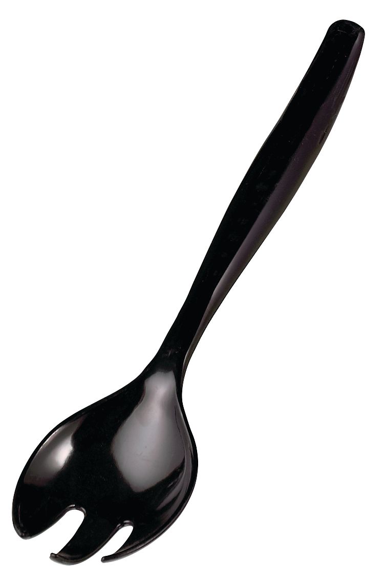 Black Plastic Serving Fork, 9-in Front_Angled_Left