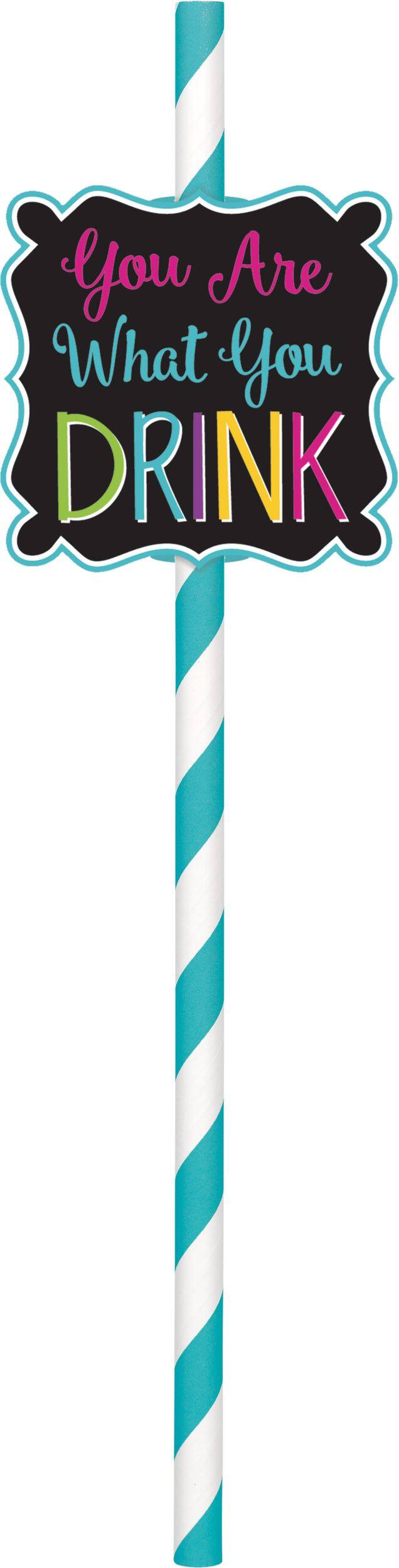 Pailles avec messages amusants, paq. 12 Front_Flat