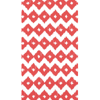 Serviettes pour invités à losanges corail, paq. 16 Front_Flat