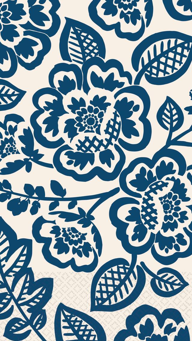 Blue Floral Eco Guest Towels, 16-pk CloseUp