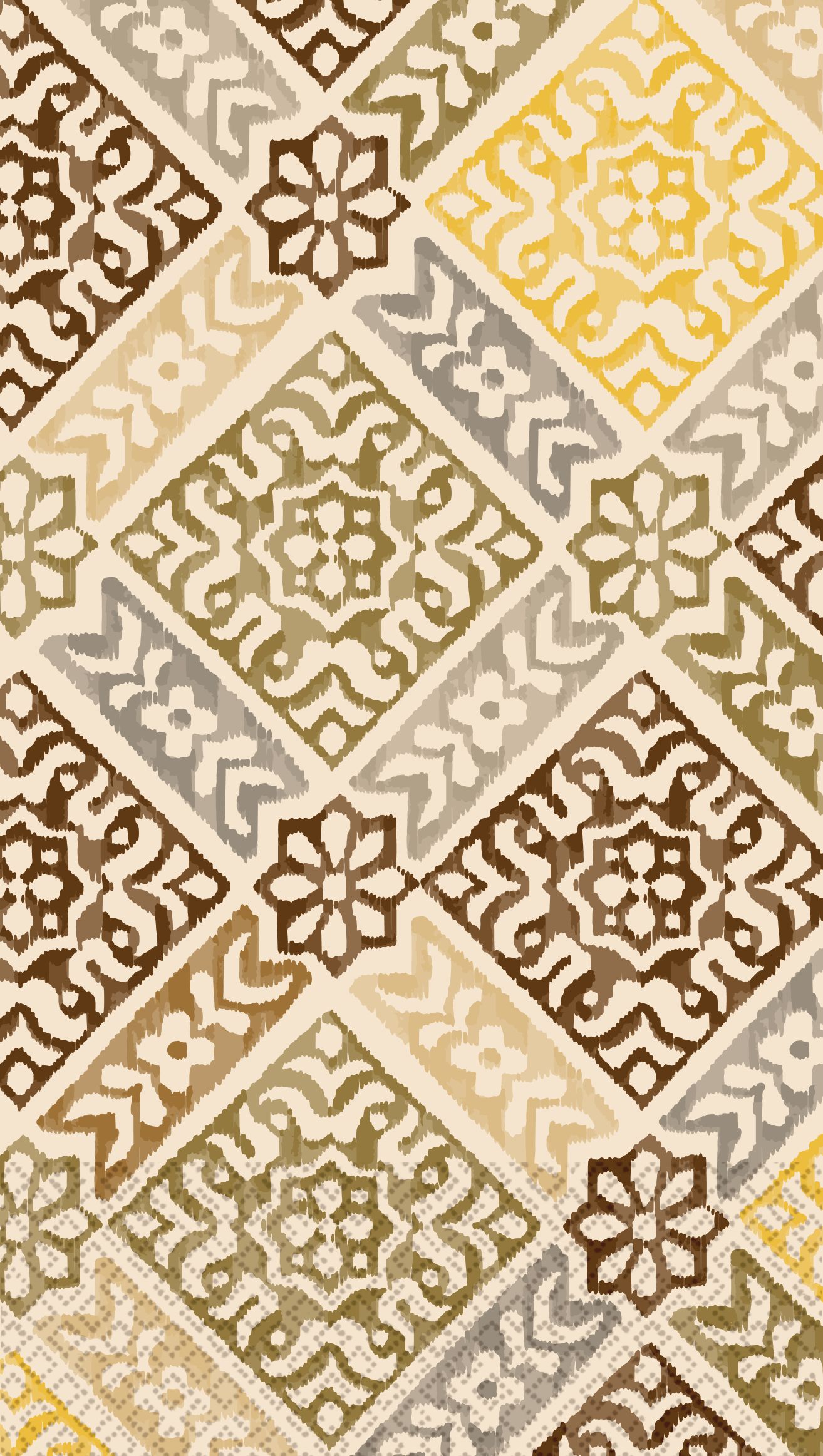 Rectangle Paper Disposable Guest Towel Napkins, Gold/Beige, Medallion Print, 8-in, 20-pk, 2-ply, for Christmas/New Year's Eve/Engagement/Wedding CloseUp