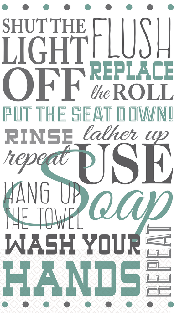 Bathroom Etiquette Guest Towels, 16pk Canadian Tire