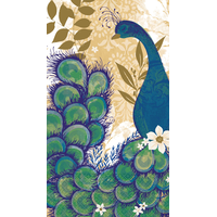 Essuie-mains d'invité avec motif de paon, paq. 16 Overhead_Flat