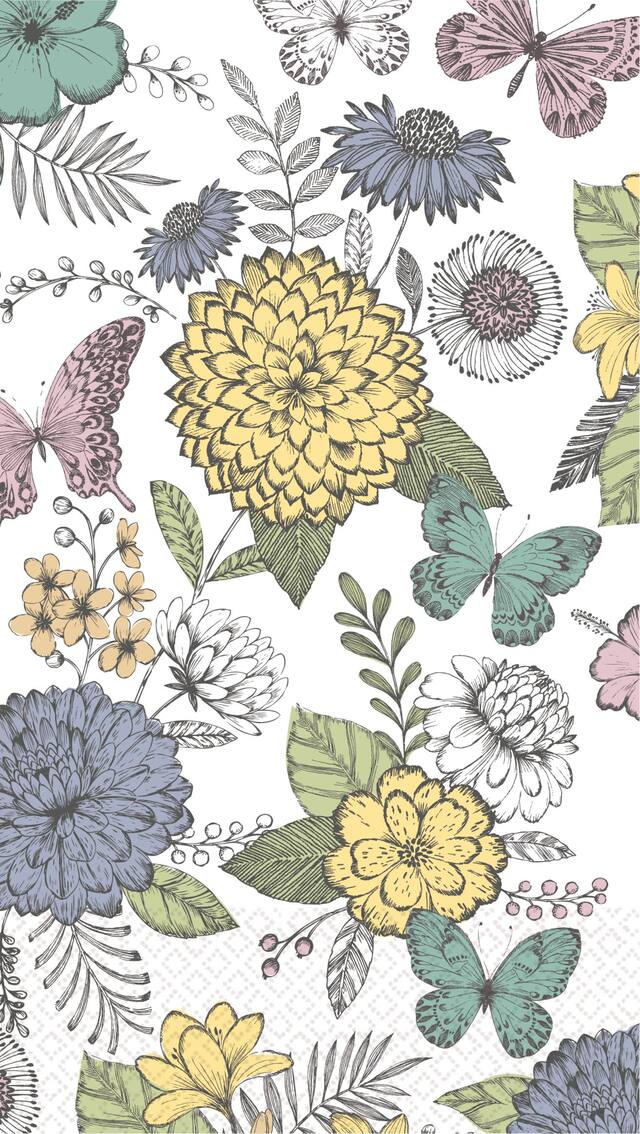 Butterfly Sketch Guest Towels, 16-pk CloseUp