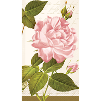 Vintage-Style Paper Guest Towels for Birthday, Party, Anniversary, Rose Pattern, 16-pk Front_Flat