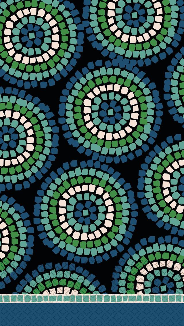 Round Mosaic Guest Towels, 16-pk CloseUp