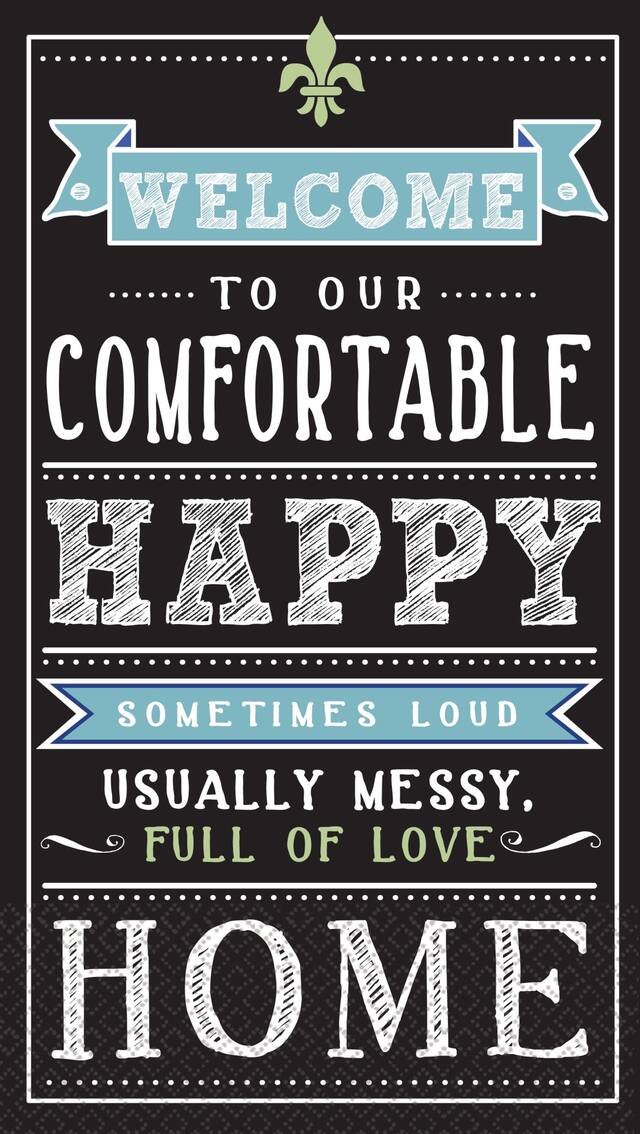 Chalkboard Happy Home Guest Towels, 16-pk CloseUp