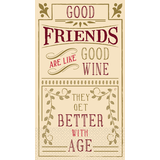 Better with Age "Good Friends" Rectangle Paper Disposable Guest Towel Napkins, Gold, 8-in, 20-pk, 2-ply, for Christmas/Birthday Party Front_Flat