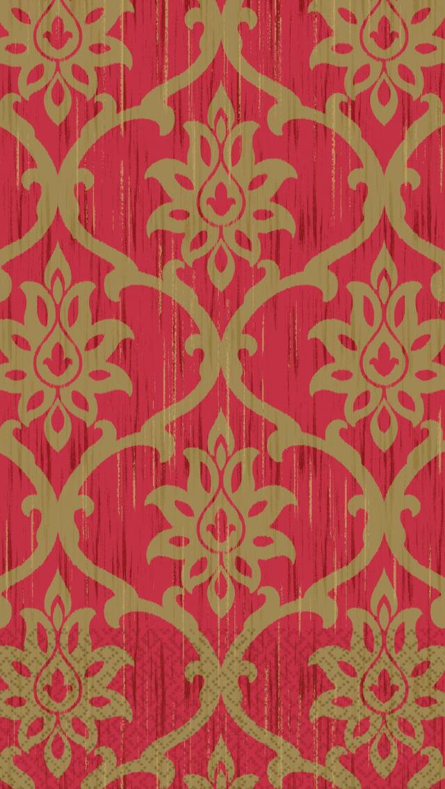 Festive Red & Gold Damask Guest Towels, 16-pk CloseUp