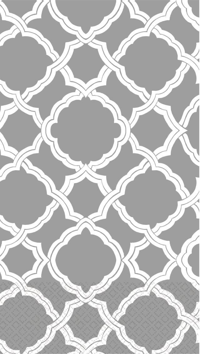 Grey & White Moroccan Guest Towels, 16-pk Overhead_Flat