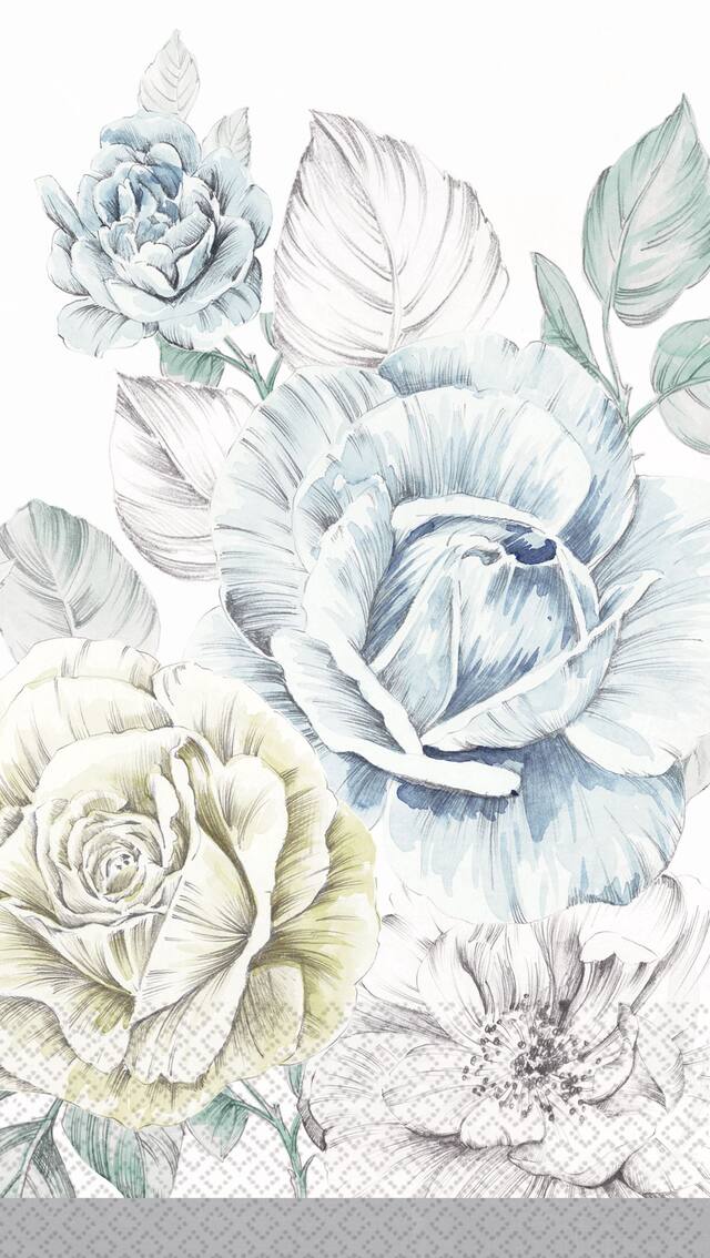 Silver Bouquet Guest Towels, 16-pk CloseUp