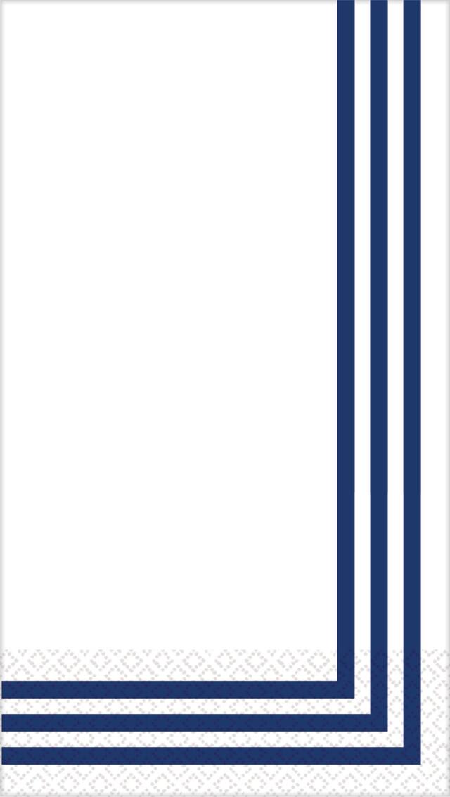 Royal Blue Classic Stripe Guest Towels, 16-pk CloseUp