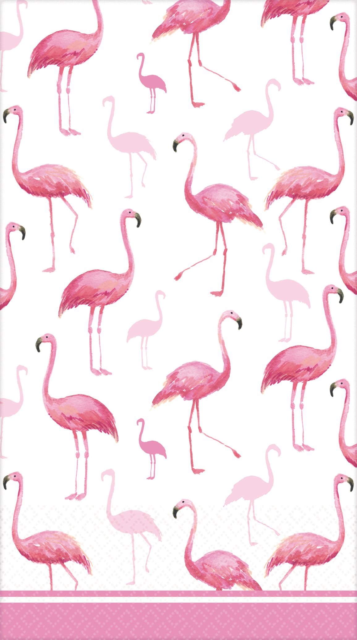 Essuie-mains d'invité avec motif de volée de flamants, paq. 16 Front_Flat