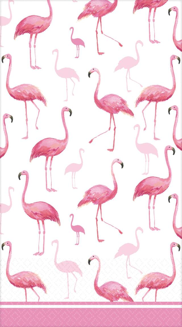 Flamingo Flock Guest Towels, 16-pk Front_Flat