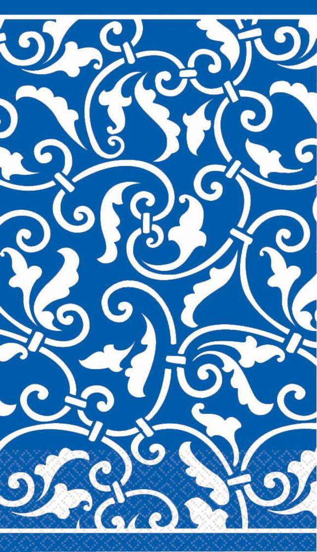 Serviettes pour invités bleu royal, paq. 16 Front_Flat