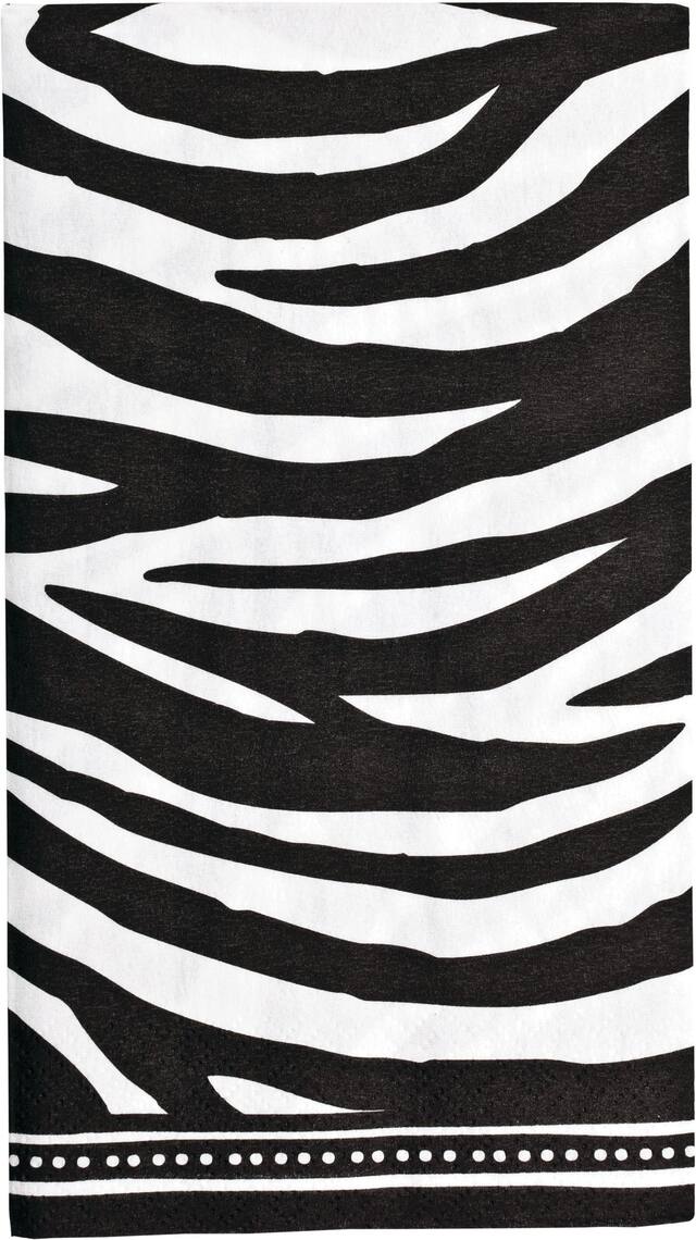 Black and White Zebra Print Guest Towels, 16-pk Front_Flat