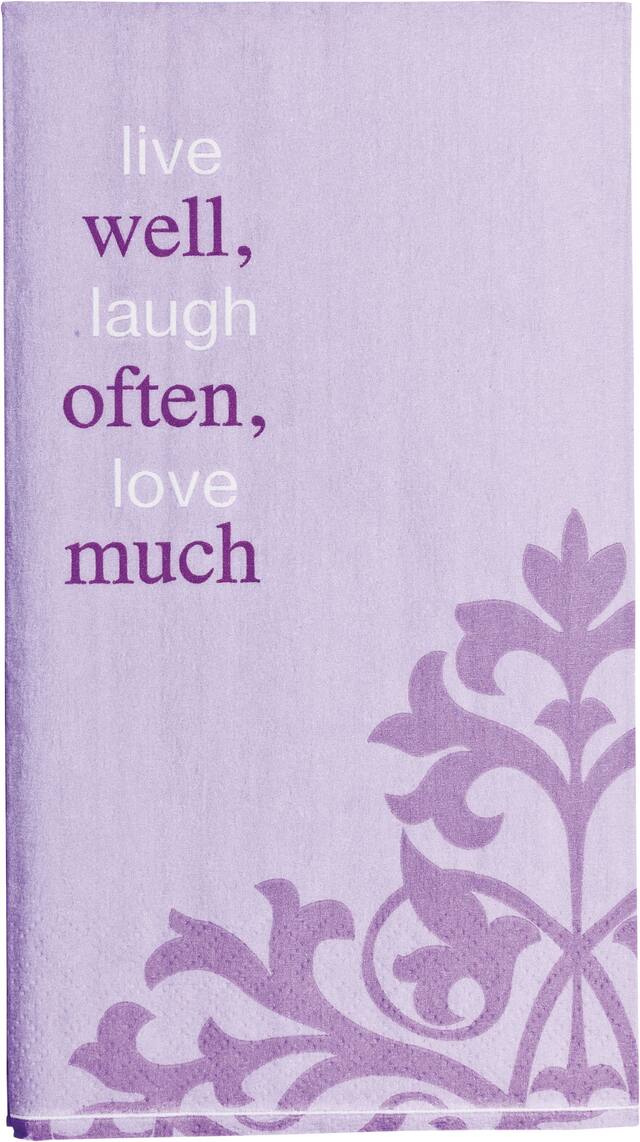 Essuie-mains d'invité écologiques Live Well Often, paq. 16 Front_Flat