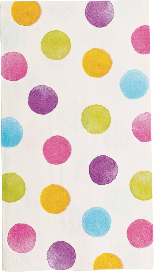 Watercolour Polka Dot Guest Towels, 16-pk Front_Flat