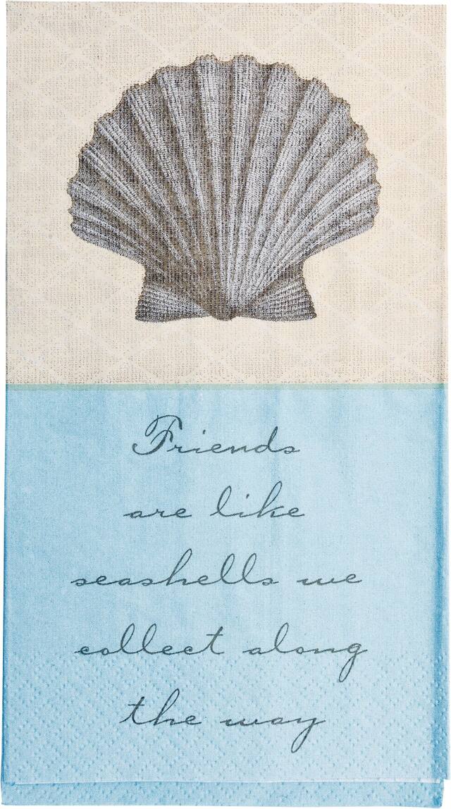 Essuie-mains d'invité écologiques à ligne de rivage, paq. 16 Front_Flat