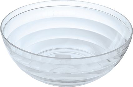 Round Ringed Plastic Reusable Serving Bowl, Clear, 7-in, for New Year's Eve/Christmas/Graduation Front_Elevated