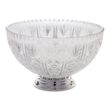 Round Crystal-Cut Plastic Reusable Punch Bowl, Clear, 14-in, for Christmas/Thanksgiving/New Year's Eve/Easter/Birthday Party Front_Elevated