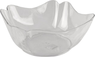 Flower Plastic Reusable Serving Bowl, Clear, 12-in, for Christmas/Thanksgiving/New Year's Eve/Easter/Birthday Party
