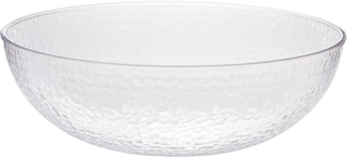 Round Hammered Plastic Reusable Serving Bowl, Clear, 15-in, for Christmas/Thanksgiving/New Year's Eve/Easter/Birthday Party