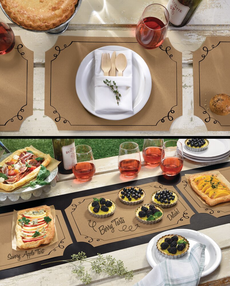 Chalkboard Paper Placemats, Birthday Parties, More, Black, 16in x 11