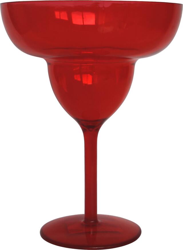 Giant Red Plastic Margarita Glass Front_Flat