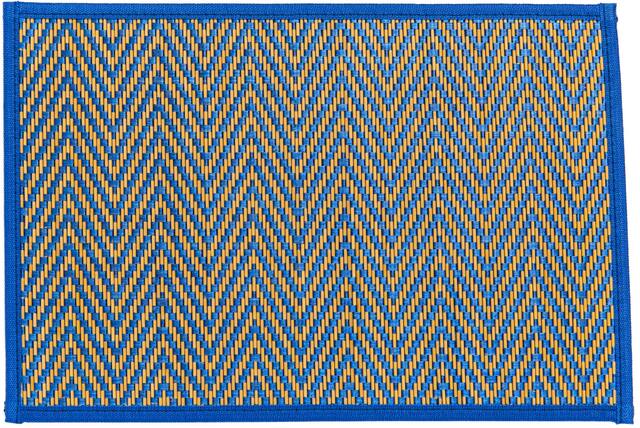 Napperon en bambou à chevrons, bleu royal Front_Flat