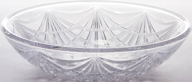 Round Crystal-Cut Plastic Reusable Serving Bowl, Clear, 6-in, for Christmas/Thanksgiving/New Year's Eve/Easter/Birthday Party Front_Elevated