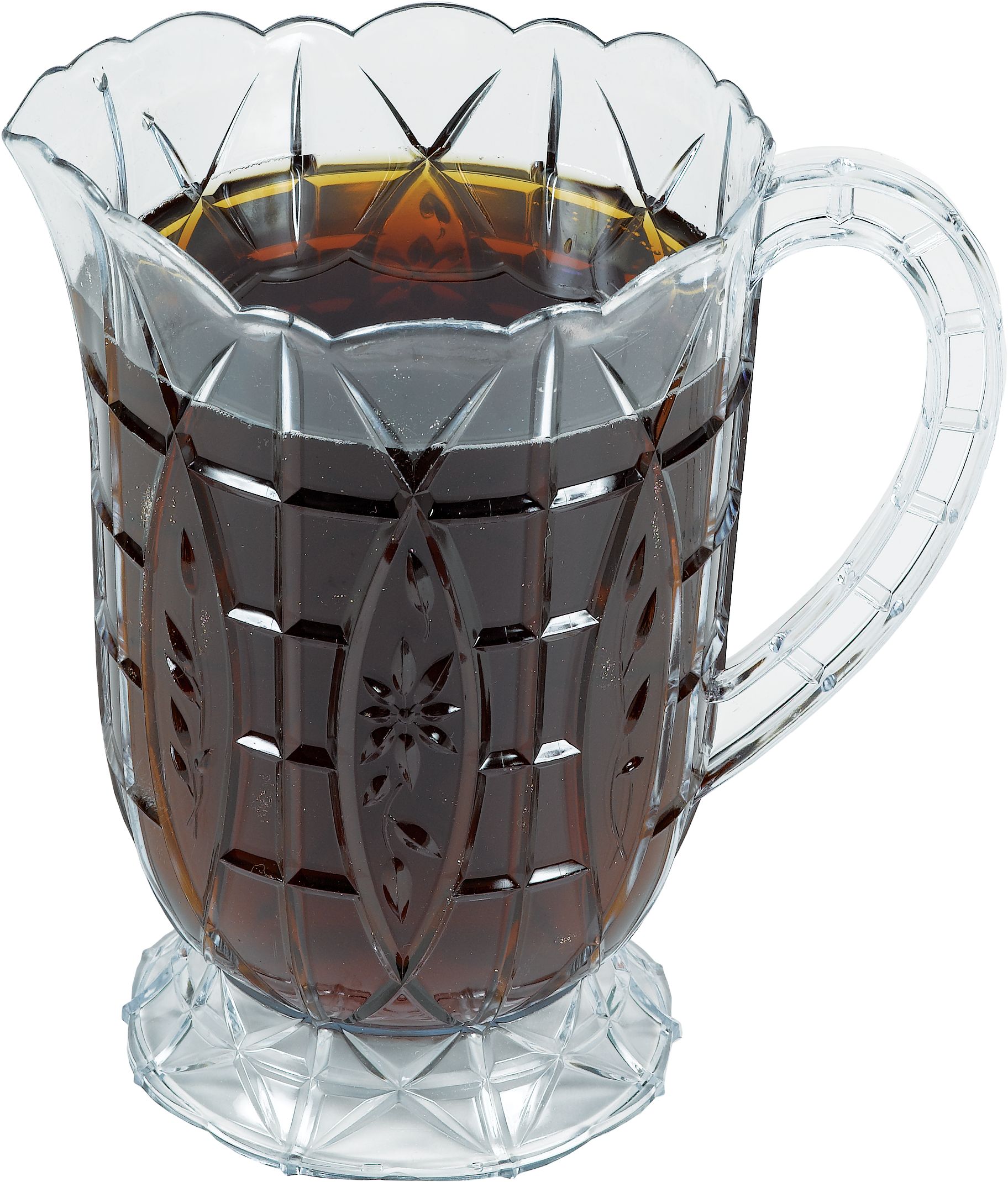 Plastic Crystal Cut Pitcher Front_Elevated