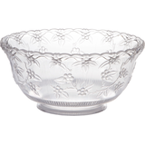 Clear Plastic Crystal Cut Punch Bowl Front_Elevated