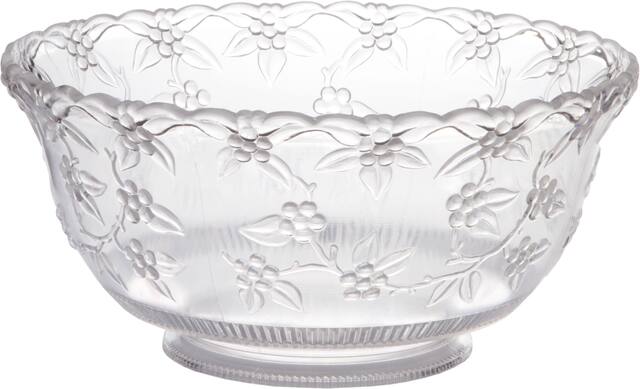 Bol à punch en plastique taillé de style cristal transparent Front_Elevated