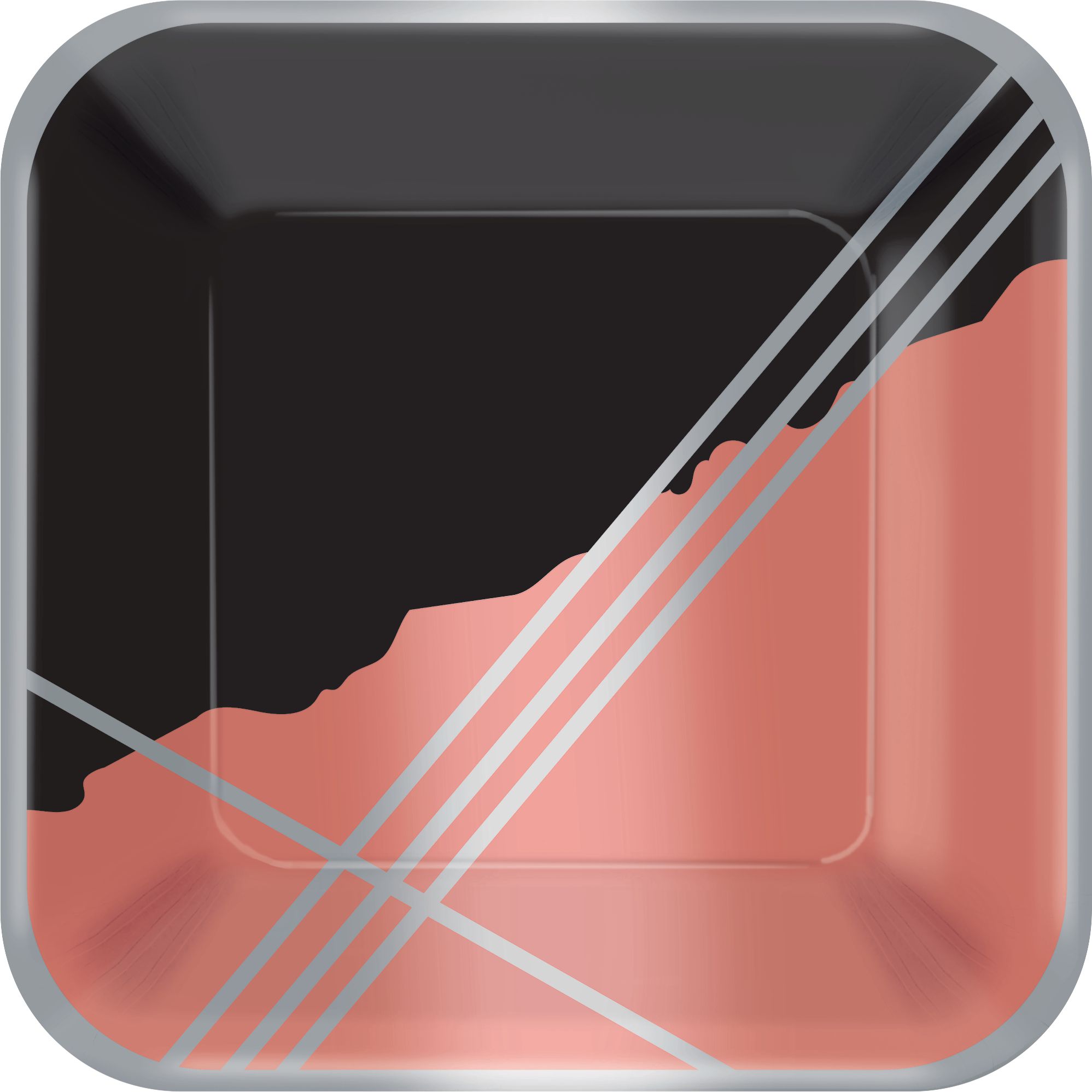 Metallic Black Facet Square Lunch Plates, 8-pk Overhead_Flat