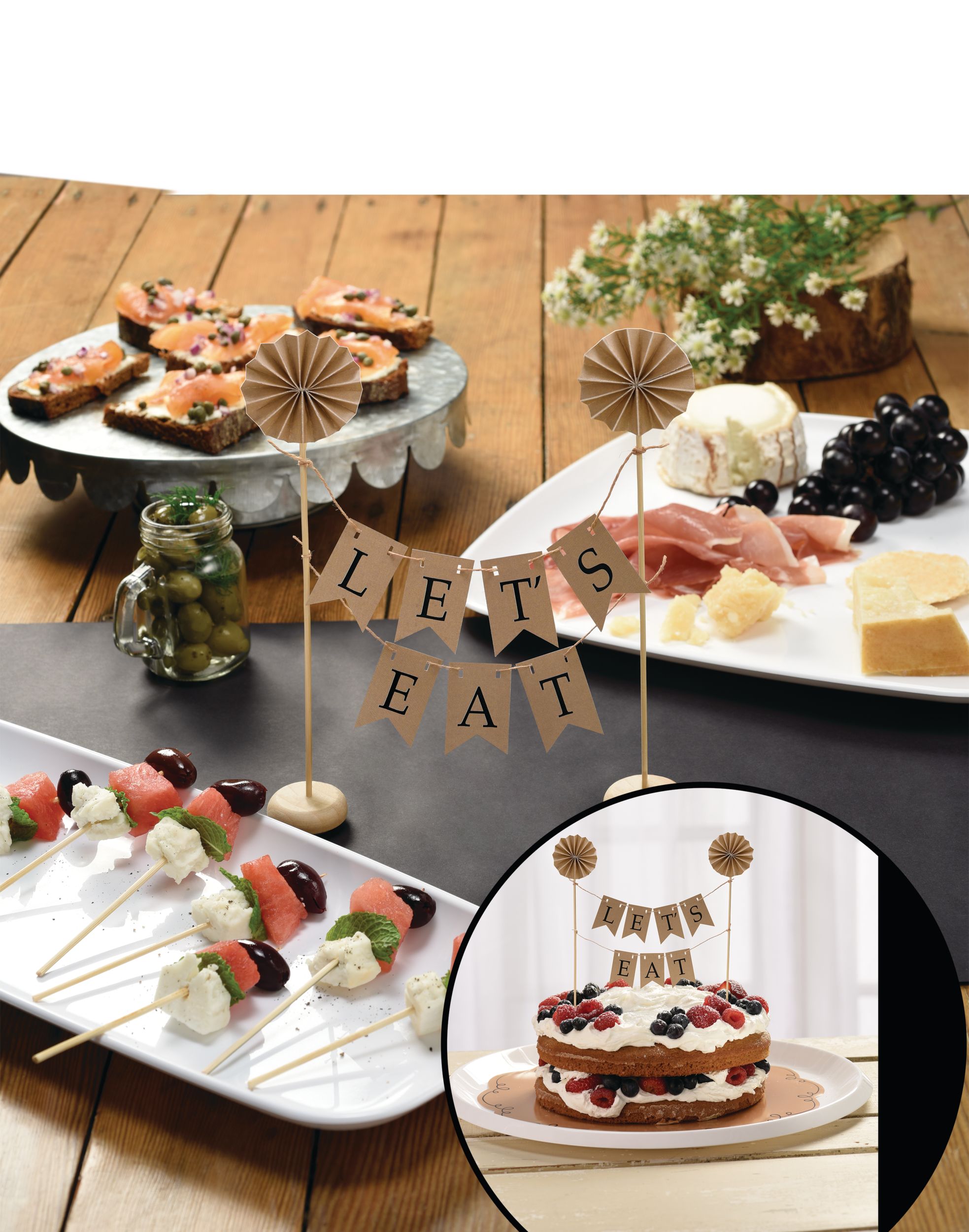 Kraft Pennant Banner Cake Topper Composite_or_Mixed