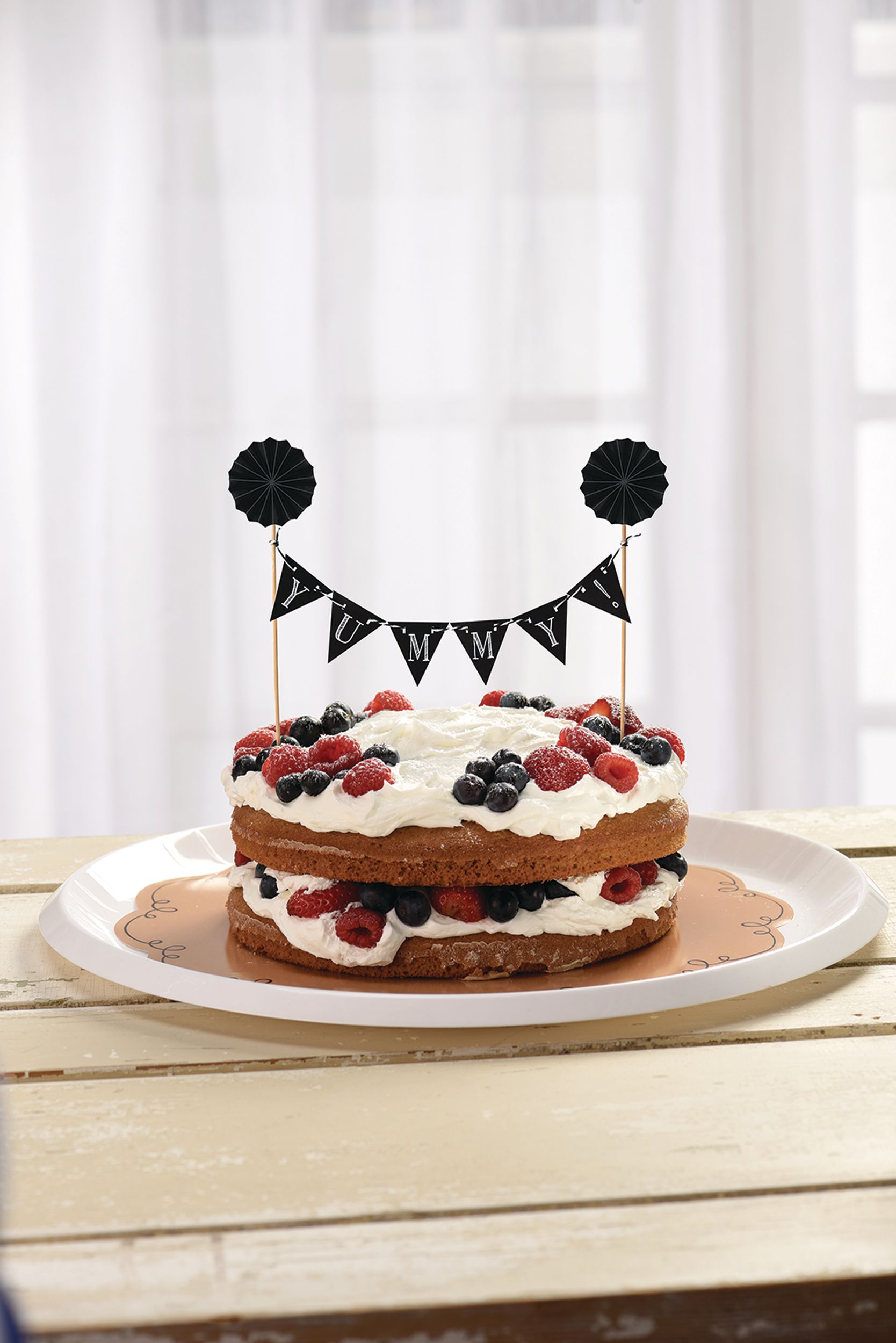 Chalkboard Pennant Banner Cake Topper Front_Flat