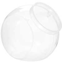 Round Plastic Reusable Candy Jar with Lid, Clear, 80-oz, for Birthday/Baby Shower/Wedding