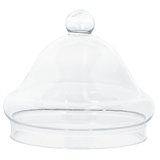 Couvercle apothicaire réutilisable en plastique en forme de cloche, transparent, 5 po, pour fête d'anniversaire/fête prénatale/mariage Front_Flat