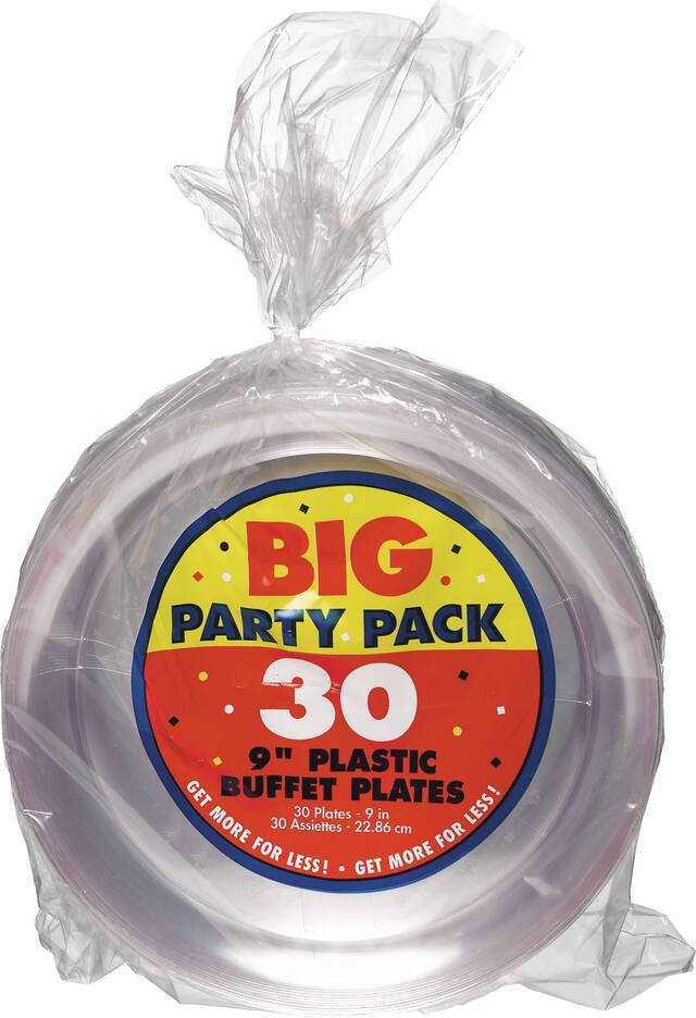 Clear Plastic Lunch Plates, 24-pk Front_Flat