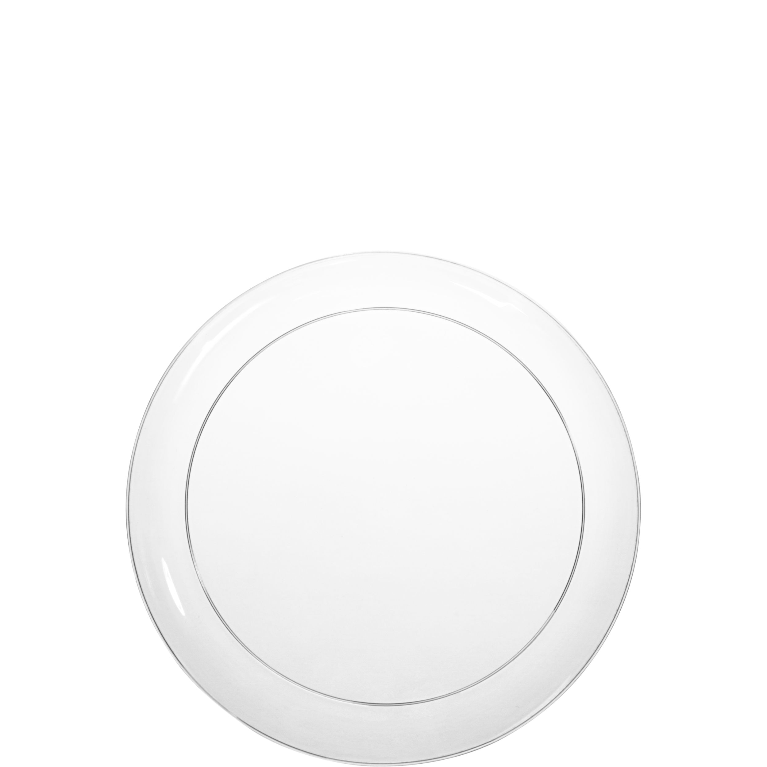 Assiettes à collation réutilisables en plastique durable, transparent, 6&nbsp;po, paq. 32 Overhead_Flat